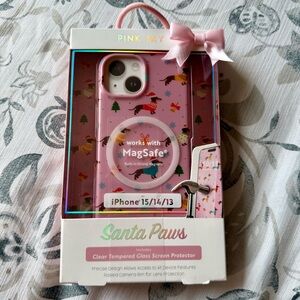 Dachshund Doxie Dog Puppy Print Pink Pastel iPhone 13/14/15 Case MagSafe